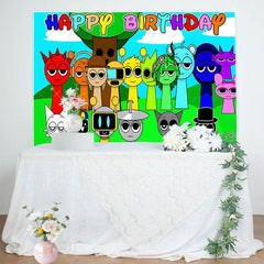 Lofaris Incredibox Colorful Birthday Game Backdrop