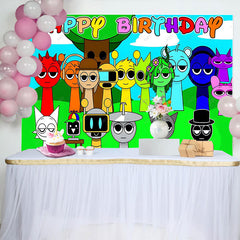 Lofaris Incredibox Colorful Birthday Game Backdrop
