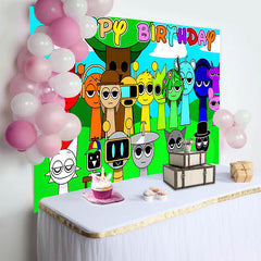 Lofaris Incredibox Colorful Birthday Game Backdrop