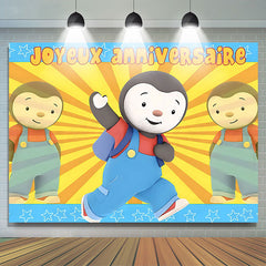 Lofaris Tchoupi Penguin Cartoon Birthday Backdrop