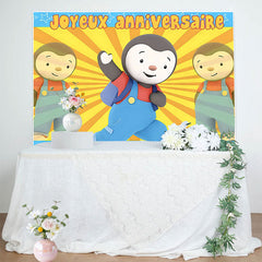Lofaris Tchoupi Penguin Cartoon Birthday Backdrop