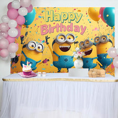 Lofaris Minions Happy Birthday Party Backdrop