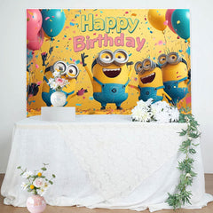 Lofaris Minions Happy Birthday Party Backdrop
