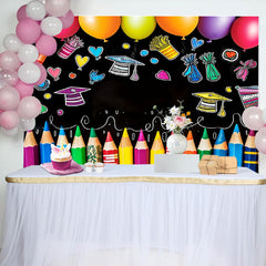 Lofaris Colorful Crayon Pattern Back to School Backdrop