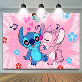 Lofaris Pink Cartoon Birthday Party Backdrop for Kids