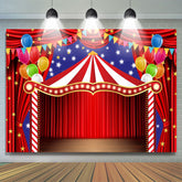 Lofaris Red Curtain Circus Theme Birthday Party Backdrop