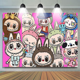 Lofaris Cute La Bubu Happy Birthday Party Backdrop