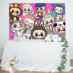 Lofaris Cute La Bubu Happy Birthday Party Backdrop