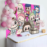 Lofaris Cute La Bubu Happy Birthday Party Backdrop