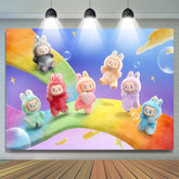 Lofaris Rainbow Cartoon Monsters Party Backdrop