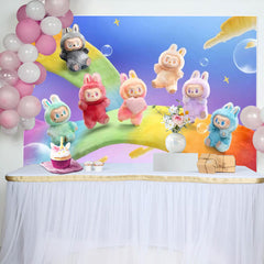Lofaris Rainbow Cartoon Monsters Party Backdrop