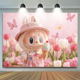 Lofaris Spring Floral Pink Monster Party Backdrop