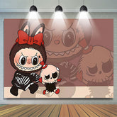 Lofaris Brown Cartoon Kids Birthday Party Bakcdrop