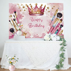 Lofaris Pink Beauty Makeup Girls Birthday Backdrop