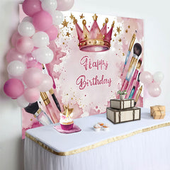 Lofaris Pink Beauty Makeup Girls Birthday Backdrop