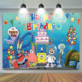 Lofaris Pineapple House Undersea Cartoon Birthday Backdrop