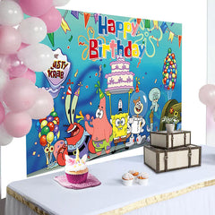 Lofaris Pineapple House Undersea Cartoon Birthday Backdrop