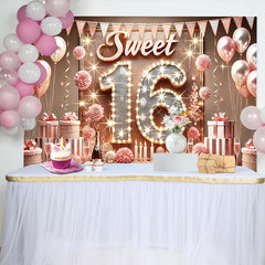 Lofaris Pink Balloon Sweet 16 Birthday Party Backdrop