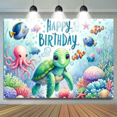Lofaris Turtles Ocean Exploration Birthday Party Backdrop
