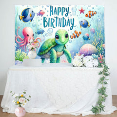 Lofaris Turtles Ocean Exploration Birthday Party Backdrop
