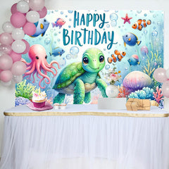 Lofaris Turtles Ocean Exploration Birthday Party Backdrop