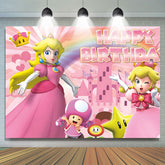Lofaris Pink Bow Peach Princess Girl Birthday Backdrop
