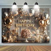 Lofaris Gold Glitter Balloon Birthday Party Backdrop