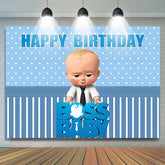 Lofaris Baby Blue Boss Birthay Party Backdrop for Boy