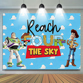 Lofaris Reach Four The Sky Toy Birthday Backdrop