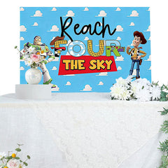 Lofaris Reach Four The Sky Toy Birthday Backdrop