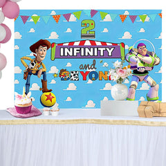Lofaris Two Infinity And Beyond Blue Birthday Backdrop