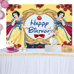 Lofaris Princess Rose Happy Birthday Party Backdrop