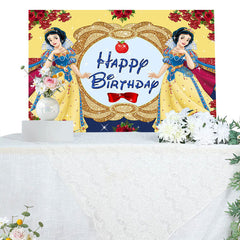 Lofaris Princess Rose Happy Birthday Party Backdrop