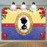 Lofaris Princess Silhouette Rose Yellow Birthday Backdrop