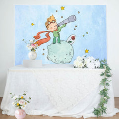 Lofaris Rose Moon Space Little Prince Birthday Backdrop