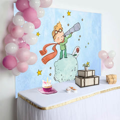 Lofaris Rose Moon Space Little Prince Birthday Backdrop