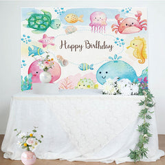 Lofaris Octopus Jellyfish Under Sea Theme Birthday Backdrop
