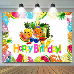 Lofaris Fruit Tropical Happy Bithday Party Backdrop