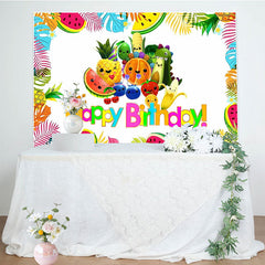 Lofaris Fruit Tropical Happy Bithday Party Backdrop