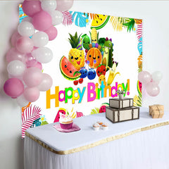 Lofaris Fruit Tropical Happy Bithday Party Backdrop