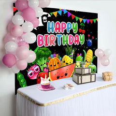 Lofaris Hey Sensory Fruit Happy Birthday Backdrop for Party