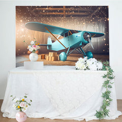 Lofaris Vintage Airplane Wood Birthday Party Backdrop