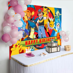 Lofaris Cartoon Happy Birthday Party Backdrop for Boy