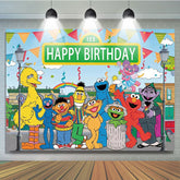 Lofaris Sesame Cartoon Happy Birthday Kids Party