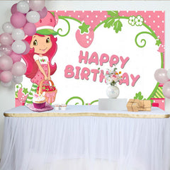 Lofaris Strawberry Happy Birthday Girls Party Backdrop