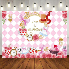 Lofaris Pink Wonderland Happy Birthday Backdrop for Girls