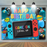 Lofaris Video Game Level Unlocked Boys Birthday Backdrop