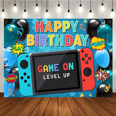 Lofaris Video Game Level Unlocked Boys Birthday Backdrop