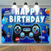 Lofaris Blue Game On Let's Bounce Birthday Backdrop Boys Party