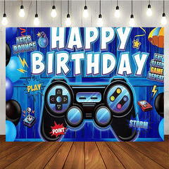 Lofaris Blue Game On Let's Bounce Birthday Backdrop Boys Party